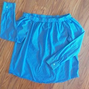 Zara Woman Off-the-Shoulder Pin Striped Blouse, Sz M